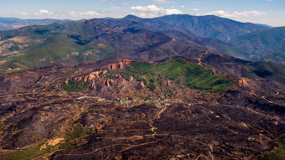 Imagen de las médulas calcinadas - Greenpeace